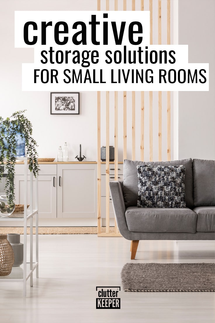 Creative storage solutions for small living rooms.