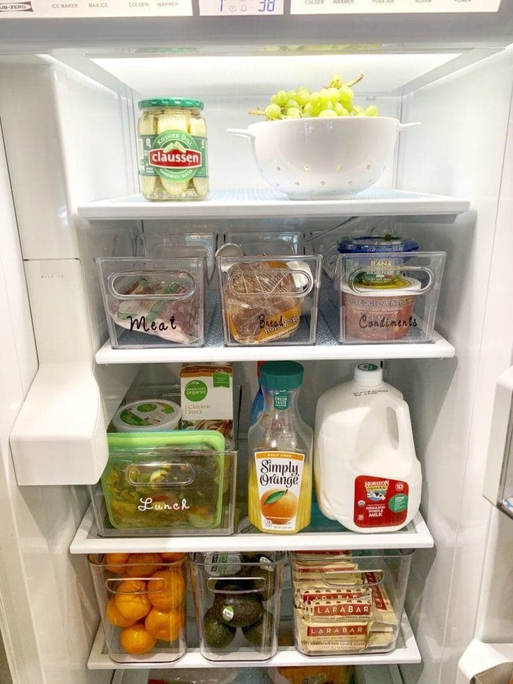 A completely organized refrigerator from Neat Freak McKinney