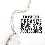 How to Organize Jewelry and Accessories. A close-up of a gold necklace with a large crystal pendant.