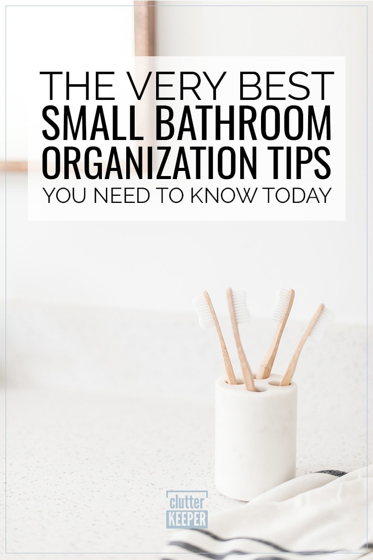 The Very Best Small Bathroom Organization Tips You Need Today, a toothbrush holder and hand towel on the counter in a tiny bathroom