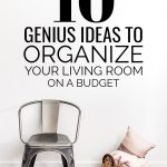 10 Genius Ideas to Organize Your Living Room on a Budget, a metal side chair next to a basket containing a pillow and blanket