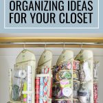 11 Easy Organizing Ideas for Your Closet, four Clutter Keeper® hanging organizers on a rod in a closet