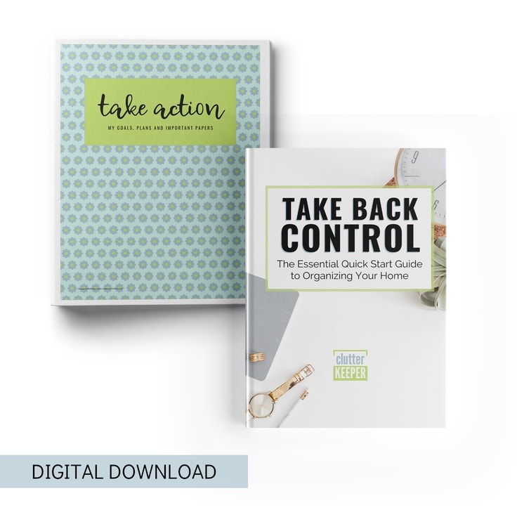 With this digital quick start guide and printables, you'll learn easy, effective ways to take action to get your home organized when you’re overwhelmed.