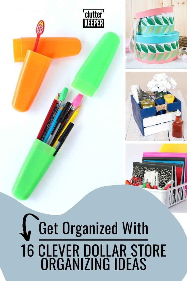Get organized with 16 clever dollar store organizing ideas.