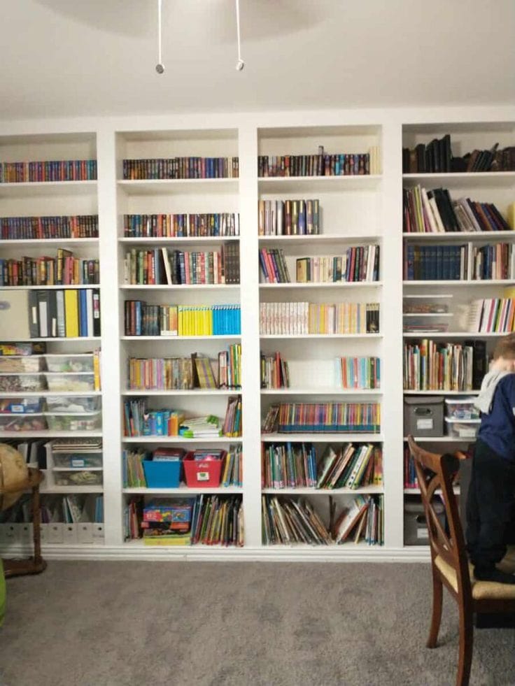 Built-in bookshelves 
