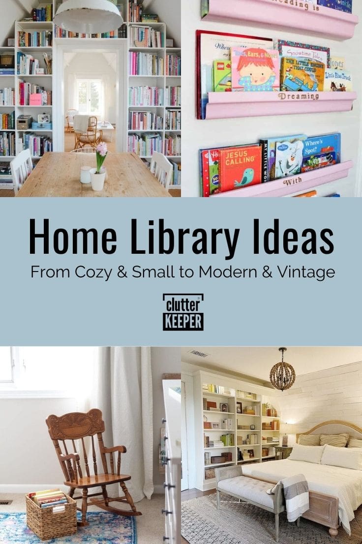 Home library ideas from cozy and small to modern and vintage.
